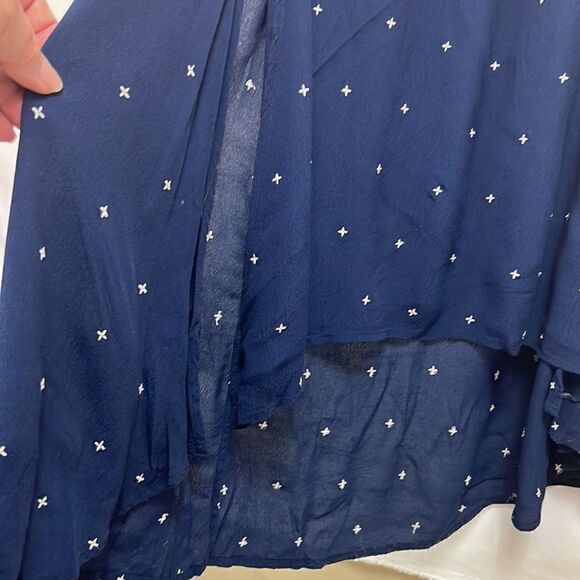 Charli Navy Embroidered high low wrap dress size 4 EUC - Picture 5 of 14